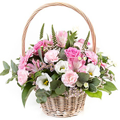 Pink &amp; Cream Funeral Basket
