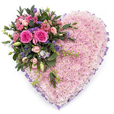 Pink Massed Funeral Heart