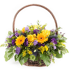 Purple &amp; Gold Funeral Basket