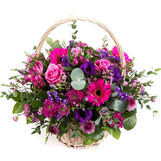Purple &amp; Pink Funeral Basket